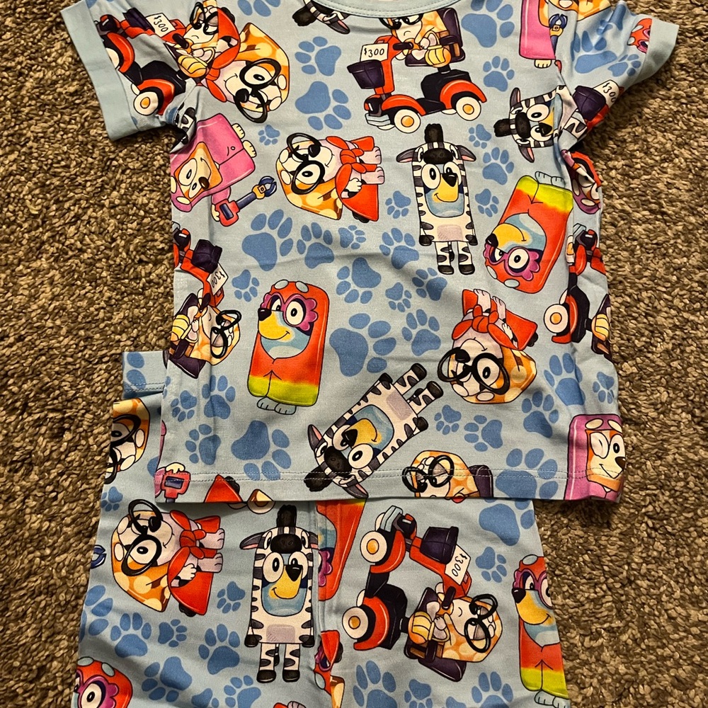 Colorful Bamboo Bluey  Print Kids Pajama Set